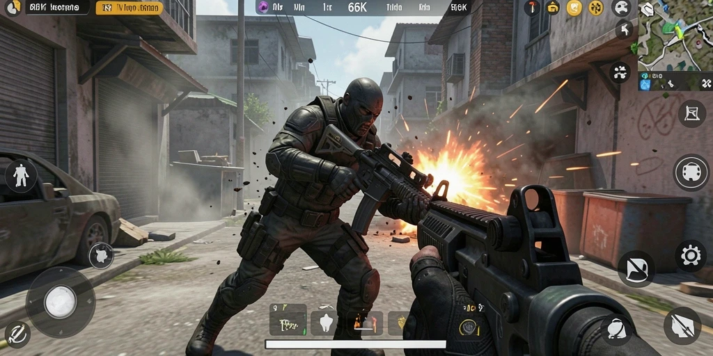 Screenshot gameplay TPS 66K yang mendebarkan dan penuh aksi.