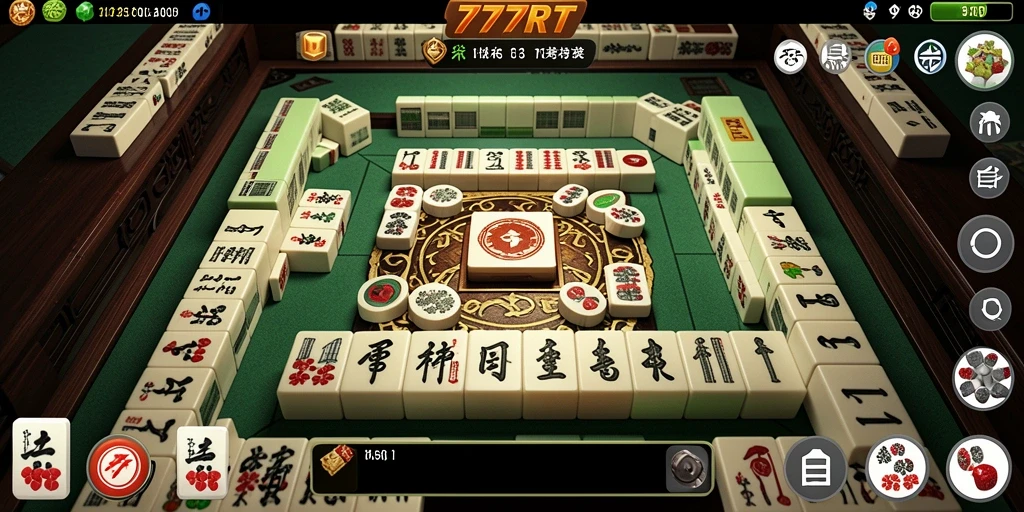 Tampilan gameplay seru di 777RT dengan papan Mahjong yang memikat.