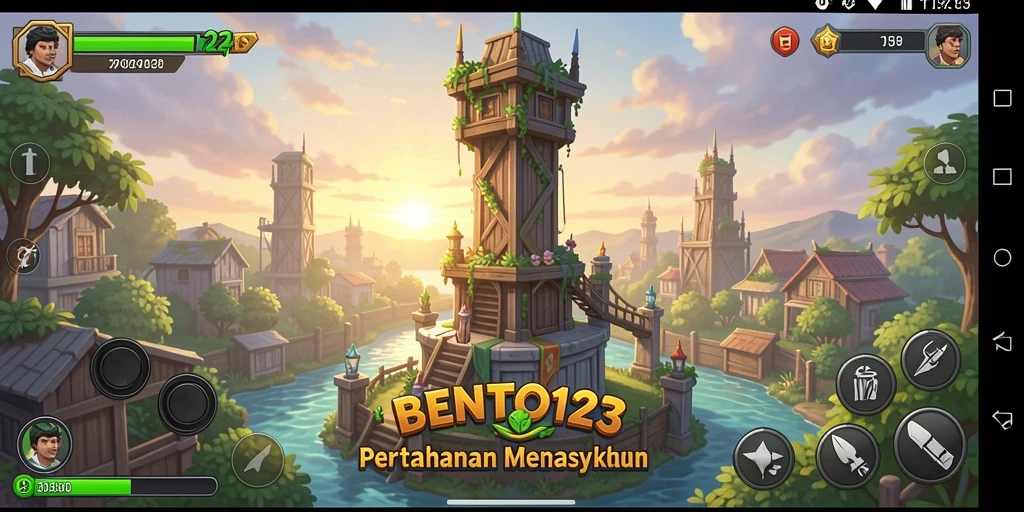Screenshot gameplay BENTO123 menampilkan aksi menara pertahanan yang mendebarkan.