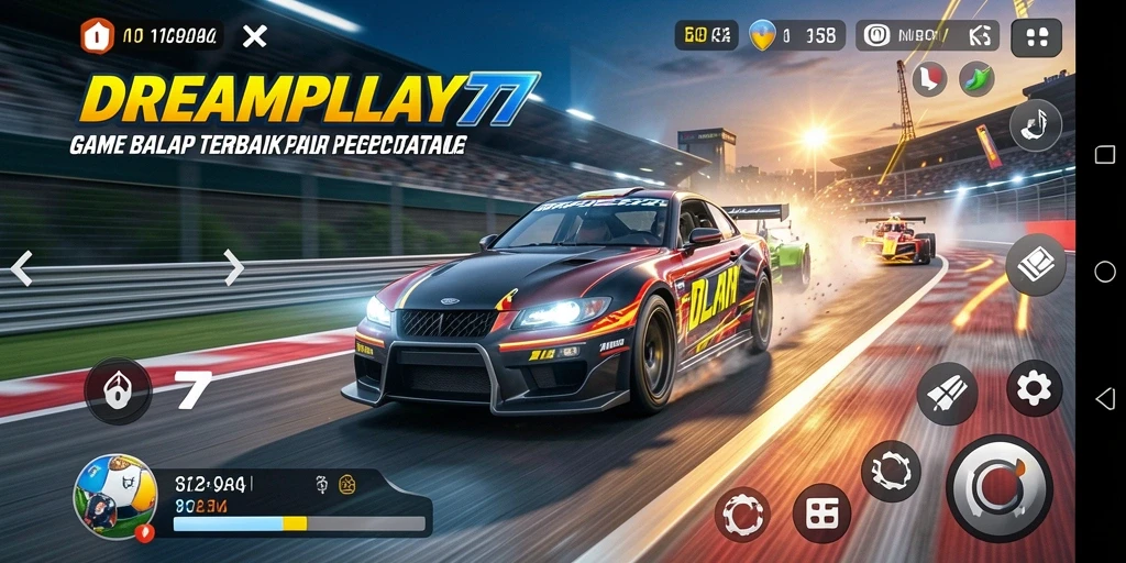 Tampilan gameplay balap yang seru dan mendebarkan di DREAMPLAY77.