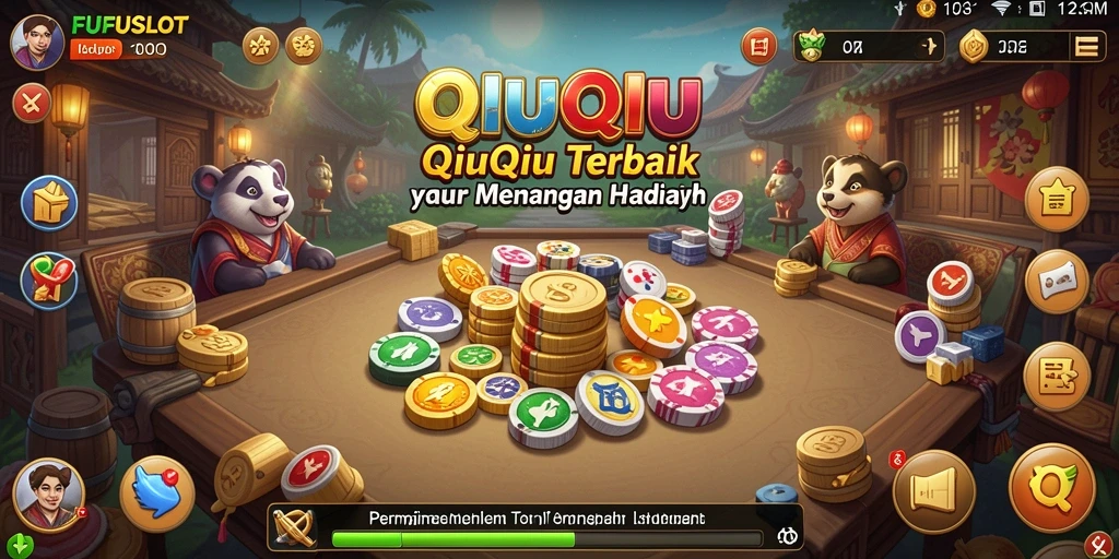 Tampilan gameplay QiuQiu yang seru dan interaktif.