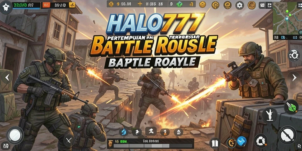 Tangkapan layar gameplay HALO777 yang penuh aksi Battle Royale.