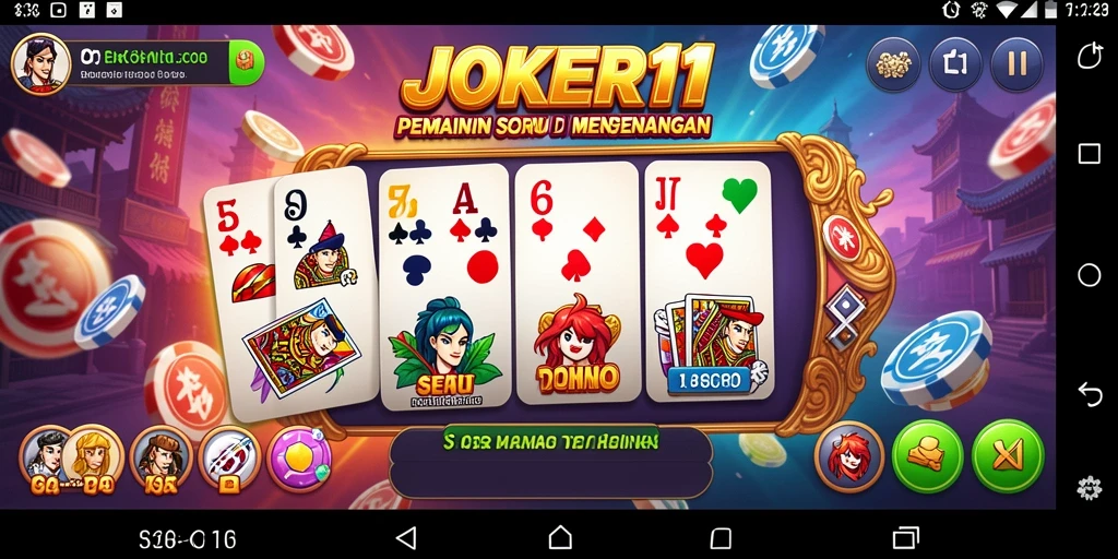 Tangkapan layar utama JOKER11 menampilkan suasana permainan Domino yang seru.