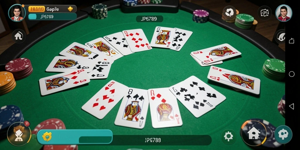 Tampilan menarik dari gameplay Gaple di JP6789.