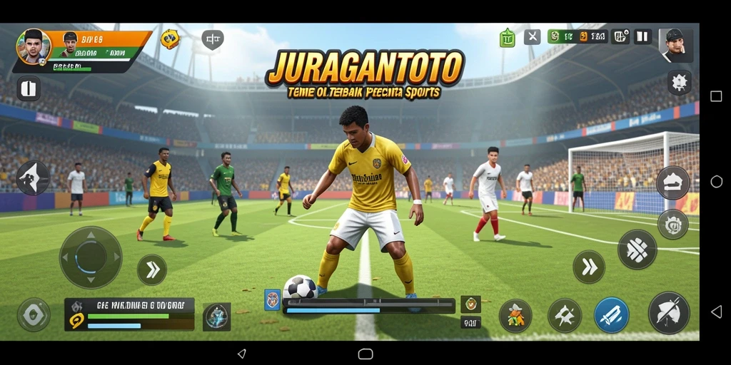 Screenshot JURAGANTOTO menampilkan aksi olahraga yang mendebarkan dan interaksi pemain.