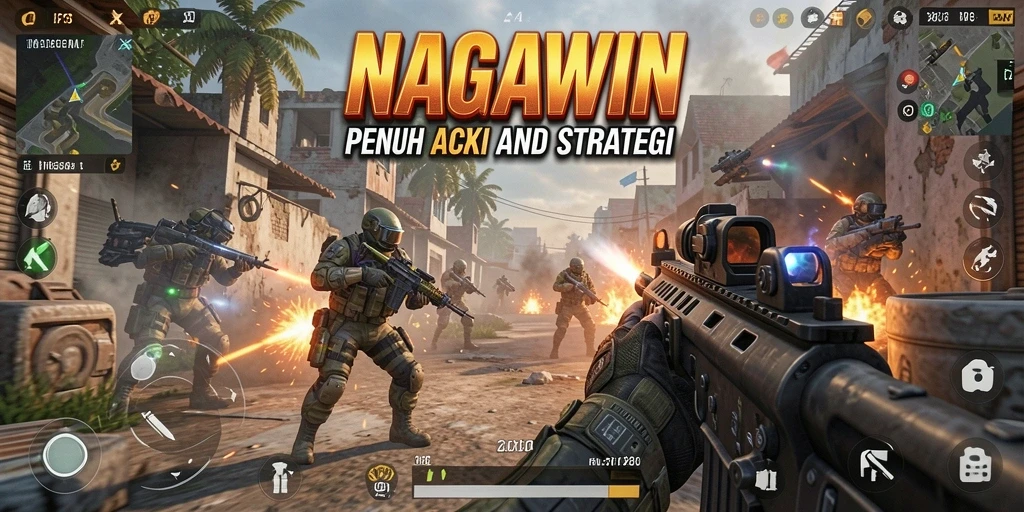 Tampilan seru dari gameplay NAGAWIN yang menegangkan dan penuh aksi.