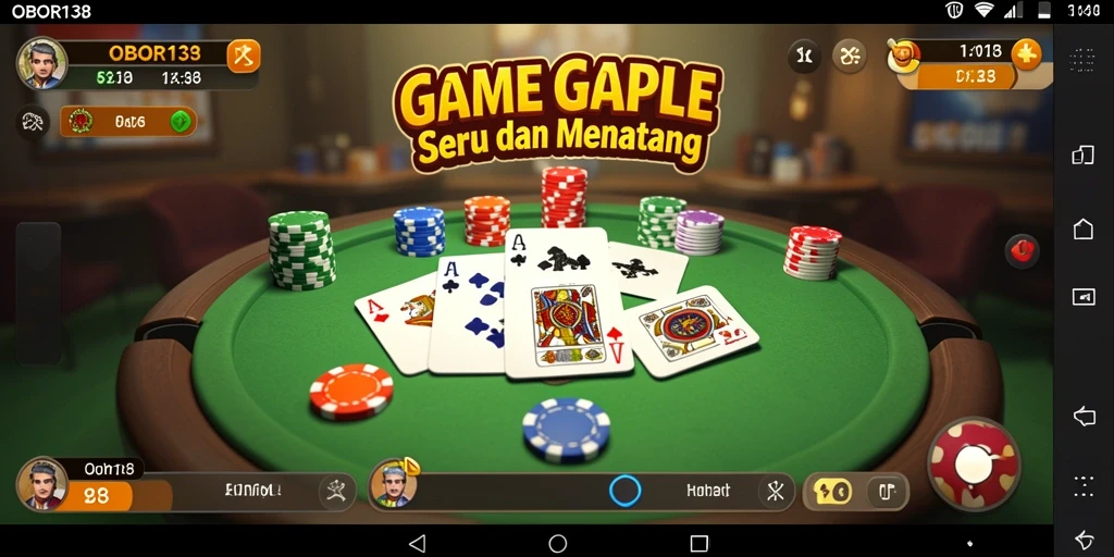 Tampilan gameplay seru Gaple di OBOR138 dengan pemain aktif.