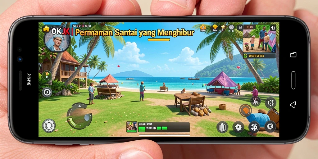Tampilan gameplay OKJK yang menarik dan berwarna-warni.