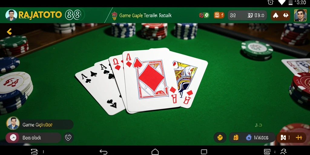 Tampilan gameplay seru dalam RAJATOTO88, permainan Gaple yang menarik.
