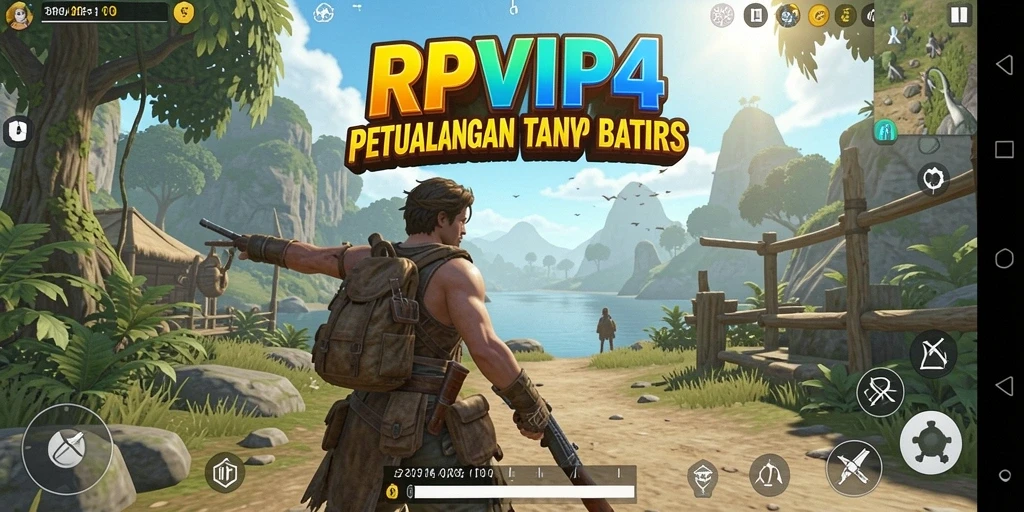 Menggambarkan momen seru dalam eksplorasi dunia terbuka RPVIP4.