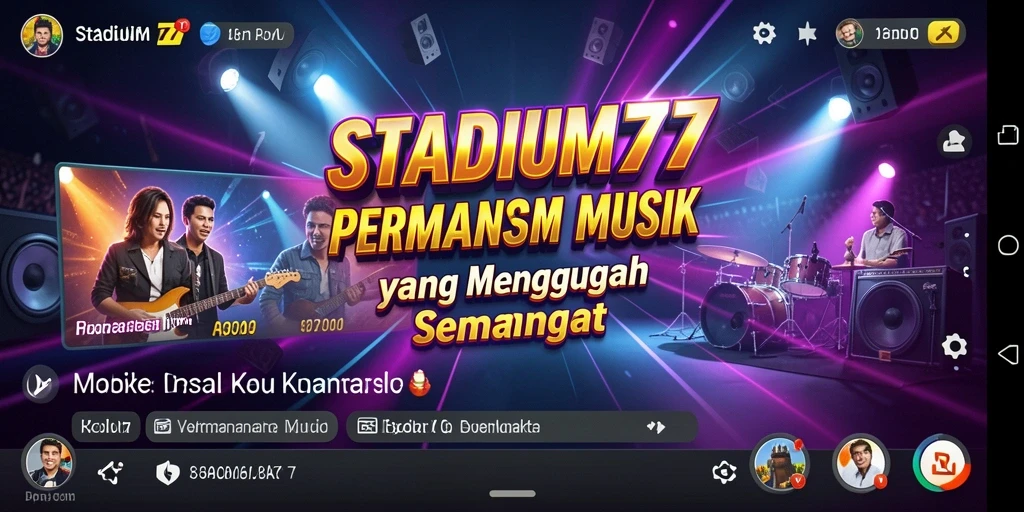 Screenshot gameplay STADIUM77 yang menunjukkan keseruan bermain musik.