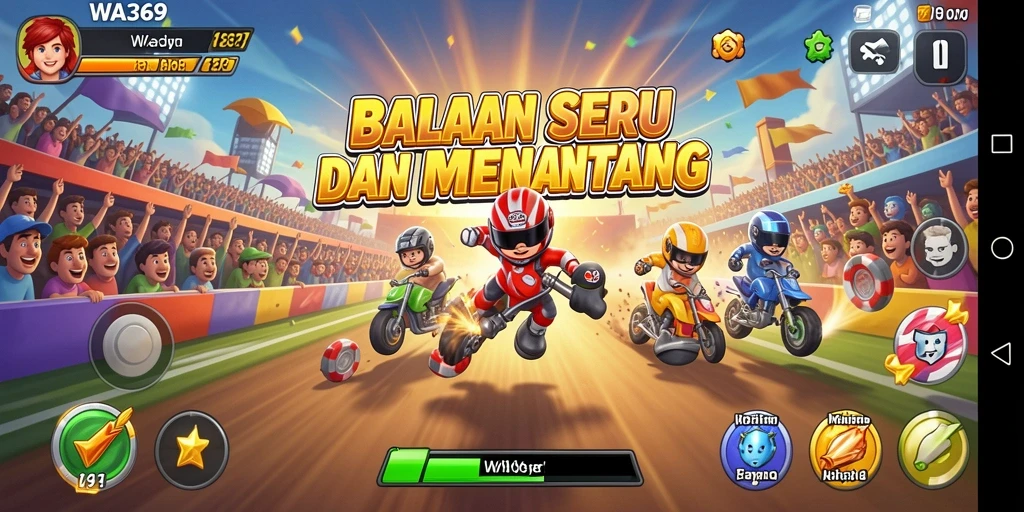 Screenshot dari gameplay seru balapan di WA369.